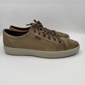 ECCO Soft 7 Men’s Nubuck Leather Sneakers – Navajo Brown – Size EU 48 / US 14